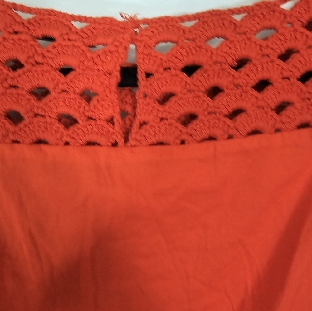 10 Crosby Derek Lam size 2 Coral ruffle midi dress crochet sweetheart NWOT - Picture 5 of 6
